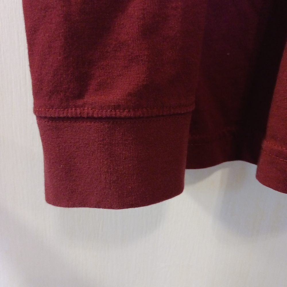 L.L. Bean Mens L Cotton Long Sleeve Shirt EUC Maroon - Picture 8 of 8